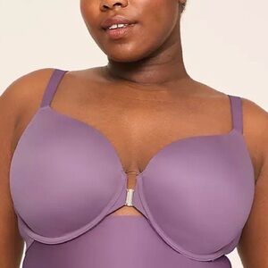 Cacique Purple Totally Smooth Full Coverage Front-Close Bra Size 38DD